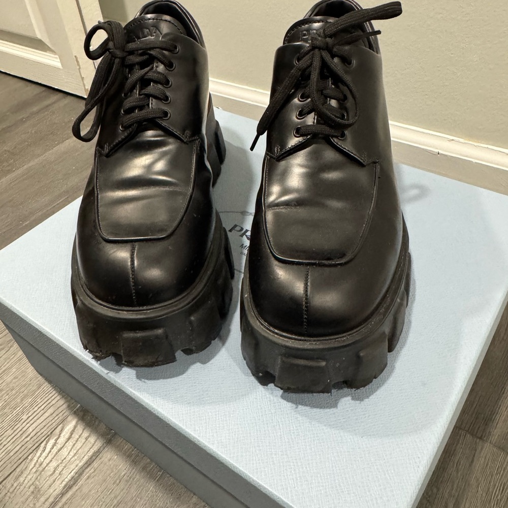 Prada monolith lace loafer size 41